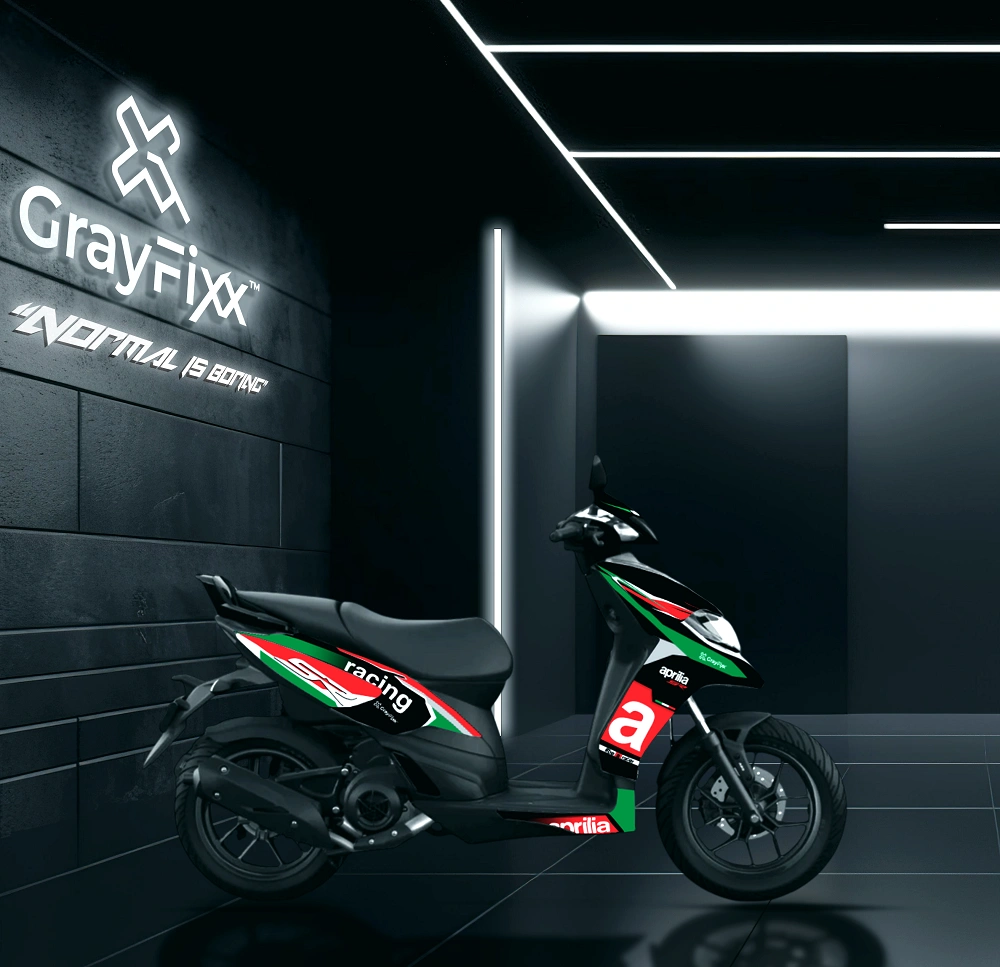 Italian Edition Full Body Sticker Compatible with Aprilia SR 160/175 | Made in Premium Gloss Vinyl with FPF (Fade Protection Film), Waterproof, Precut Sticker, Pack of 1 Compatible with Both Side